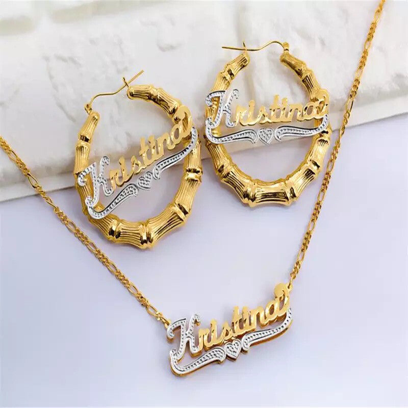 Bamboo hot sale name necklace