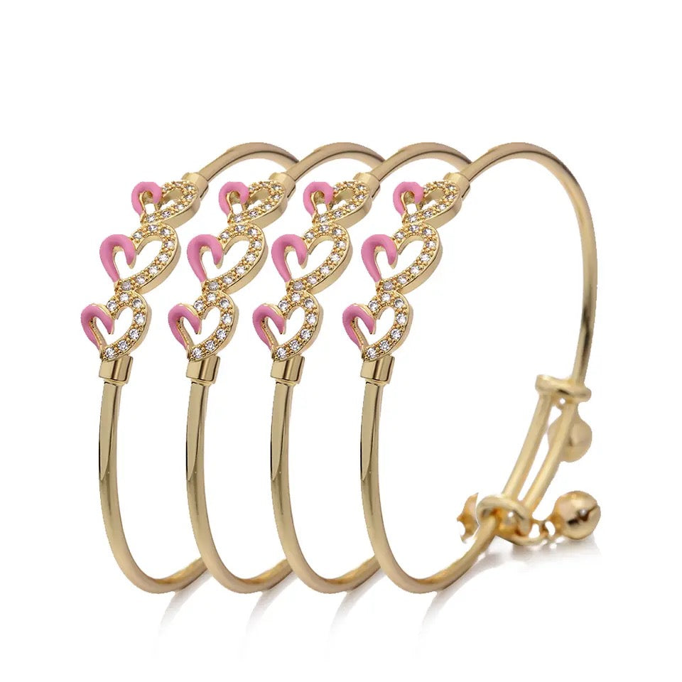 Pink Heart Bangle