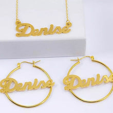 Load image into Gallery viewer, Hoop Earrings And Necklace Set
