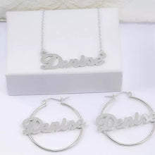 Load image into Gallery viewer, Hoop Earrings And Necklace Set
