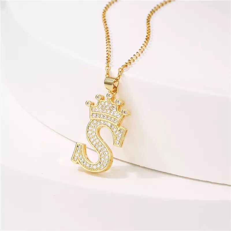 Crown Initial Necklace