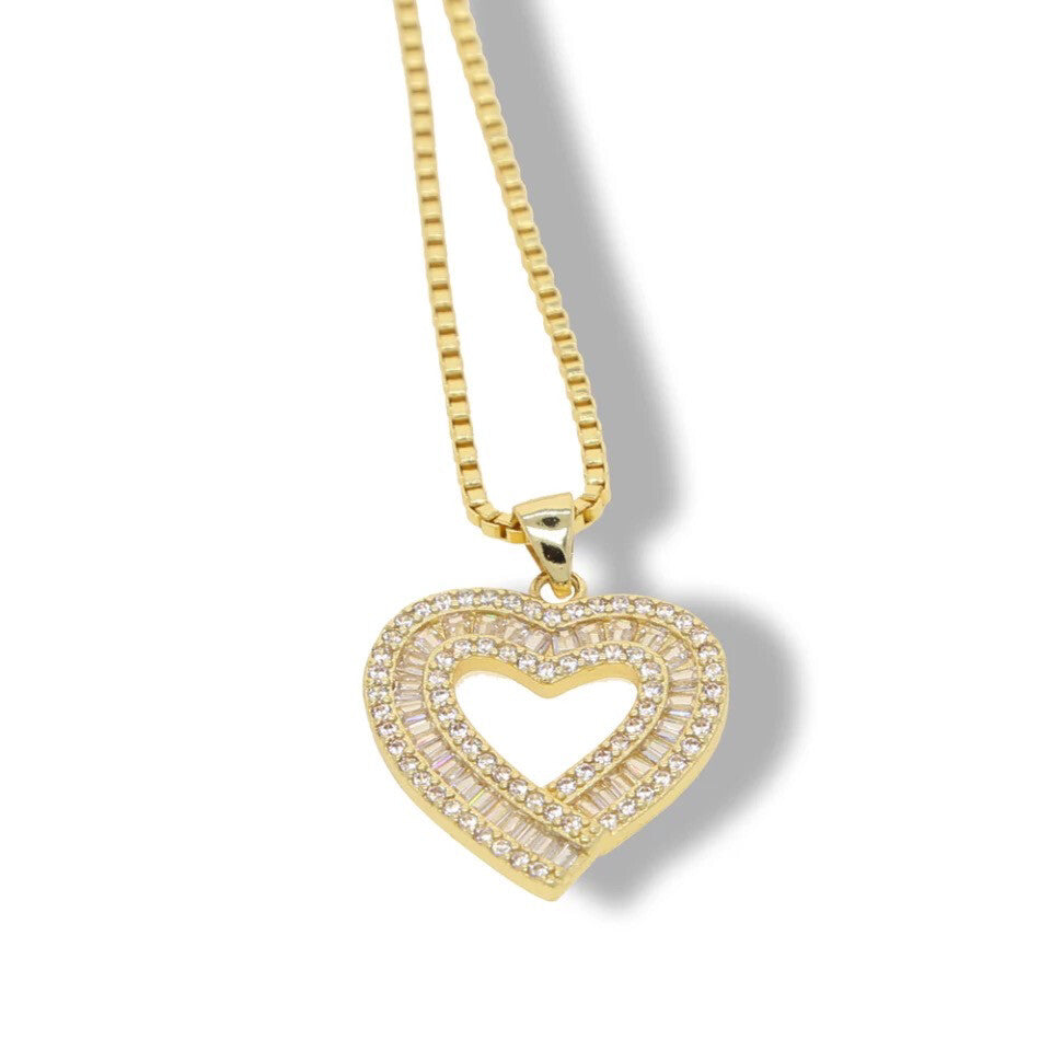 Baguette Heart Necklace