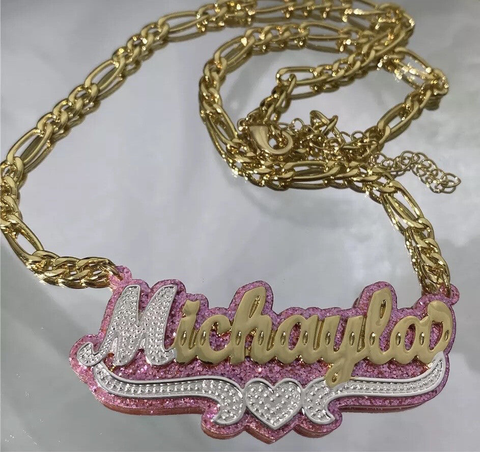 GlitzyNameplate Necklace