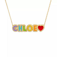 Load image into Gallery viewer, Multicolor Diamanté Name Necklace
