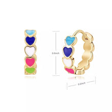 Load image into Gallery viewer, Tiny rainbow heart earrings
