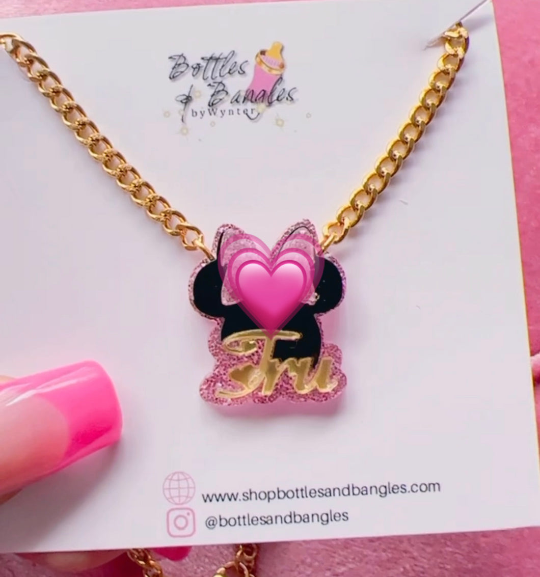 Acrylic character necklace